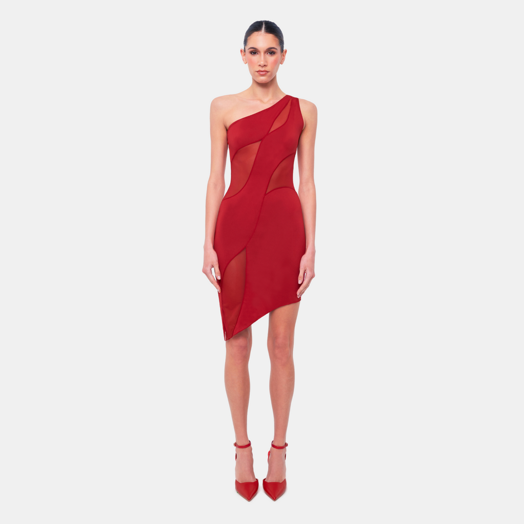 CURVE Mini Dress | Red Mesh Dress | OW Collection CURVE Mini Dress | Red Mesh Dress | OW Collection