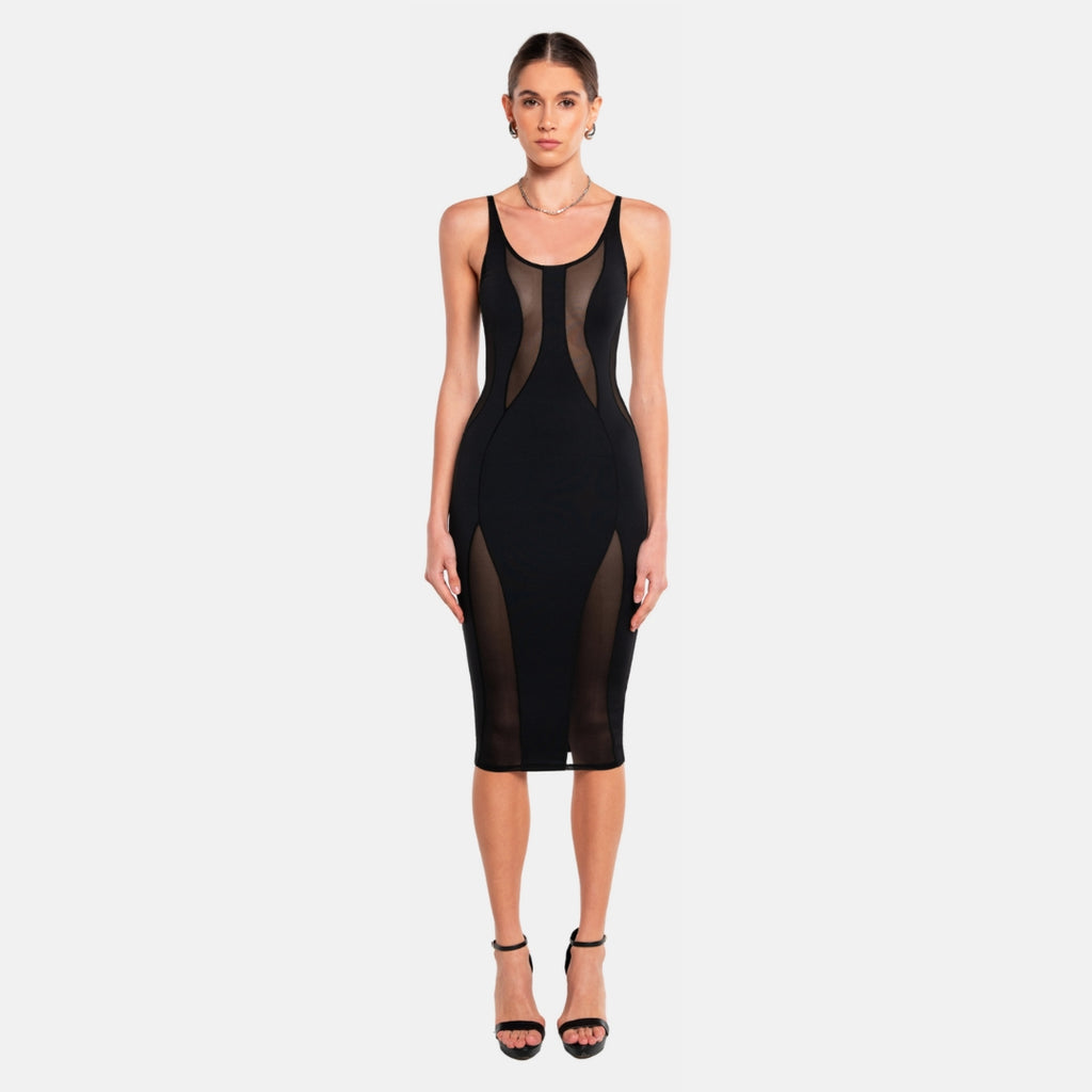 TWIST Midi Dress | Sheer Mesh Statement Dress | OW Collection TWIST Midi Dress | Sheer Mesh Statement Dress | OW Collection