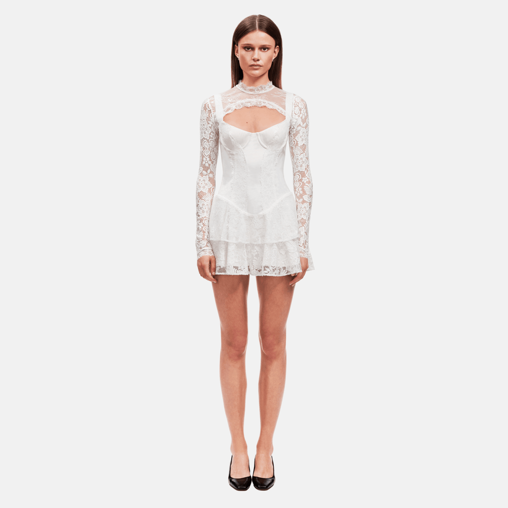 OW Collection Nori Corset Mini Dress in White - size XS OW Collection Nori Corset Mini Dress in White - size XS