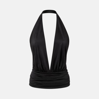OW Collection AGATHA Halter Top Top 121 - Black