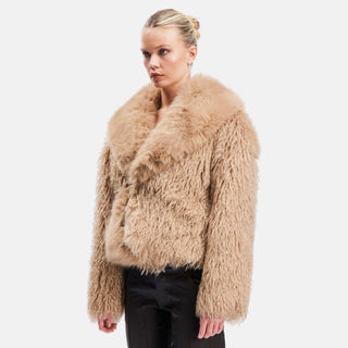 OW Collection ALVA Faux Fur Jacket Jacket 036 - Tan