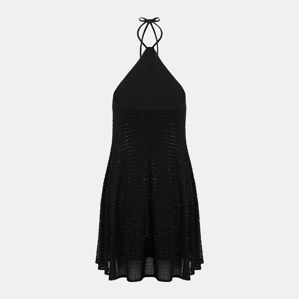 OW Collection ANDIE Rhinestone Dress Dress 002 - Black Caviar