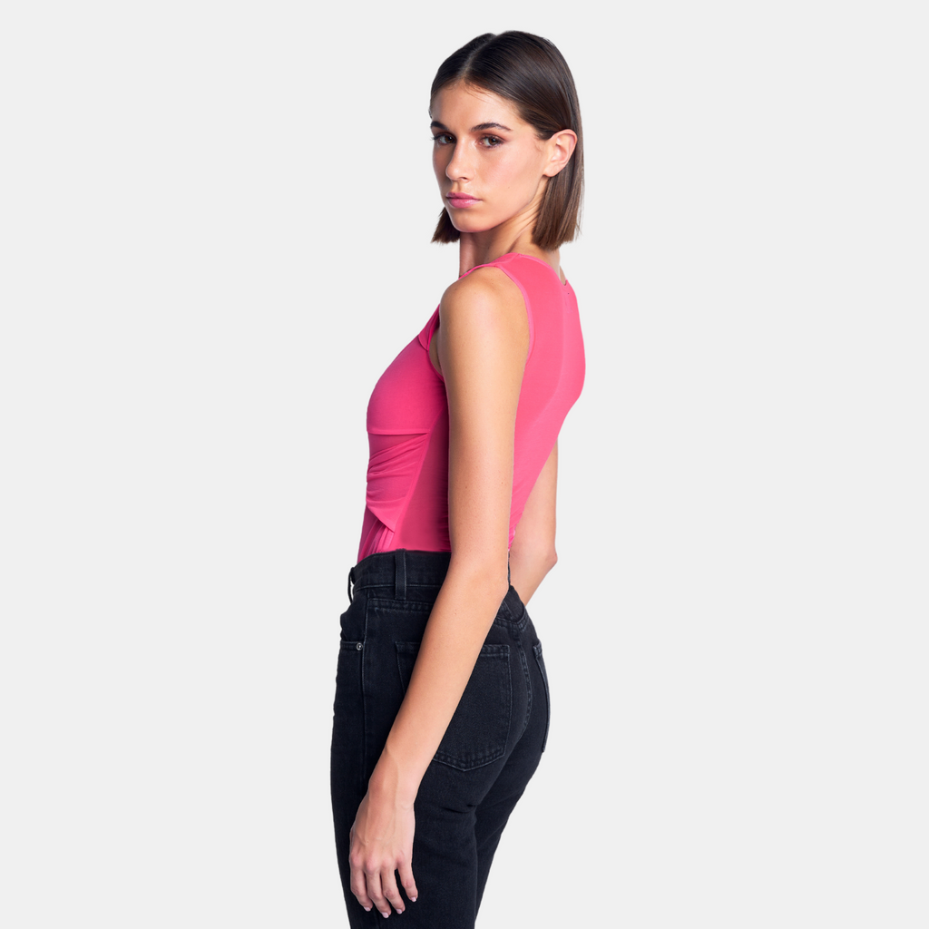 OW Collection CLARA Sheer Bodysuit Bodysuit 021 - Pink Dreams