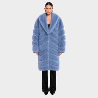 OW Collection COPENHAGEN Faux Fur Coat Coat 026 - Blue