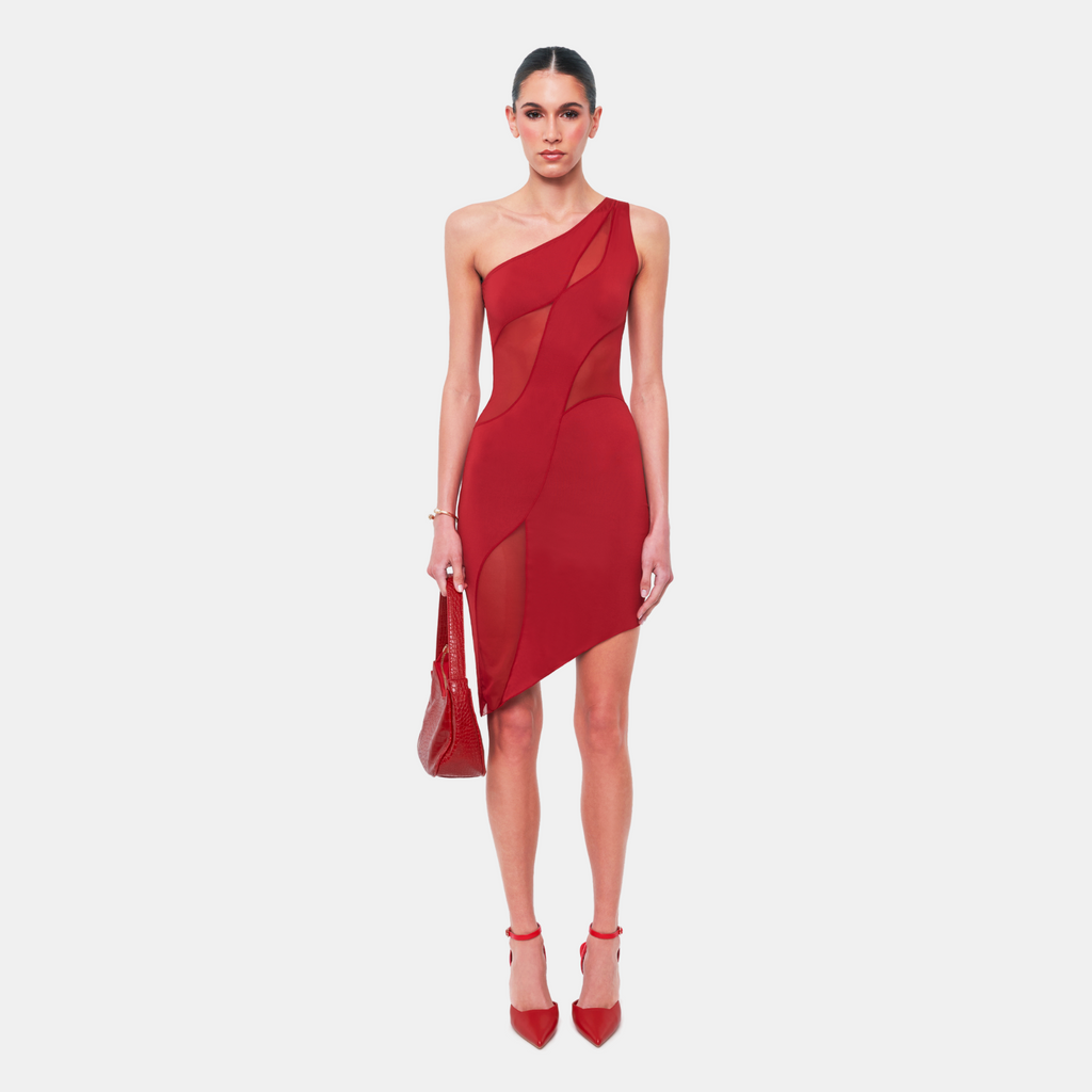 OW Collection CURVE Mini Dress Dress 216 - Cherry Red