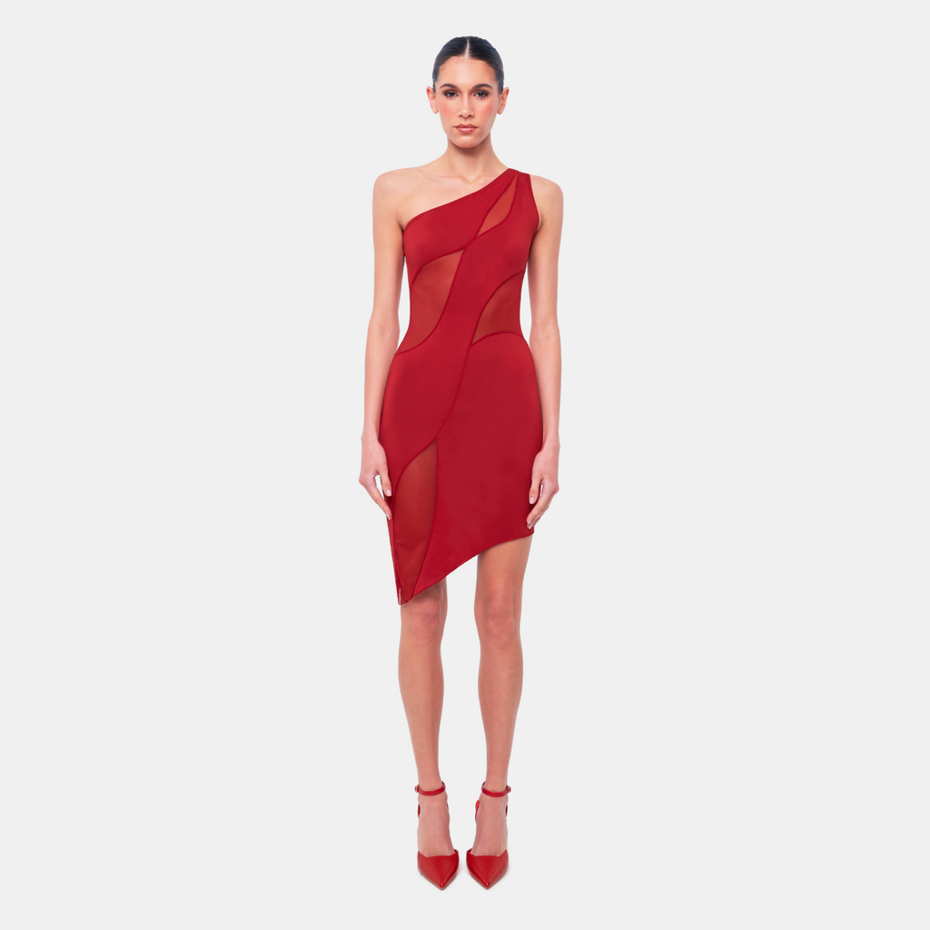 OW Collection CURVE Mini Dress Dress 216 - Cherry Red