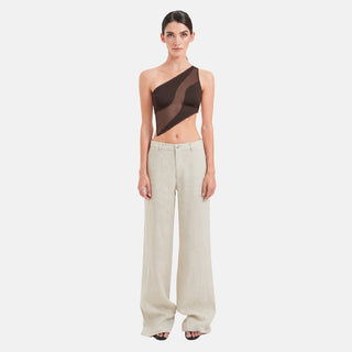 OW Collection CURVE Top Top 166 - Chocolate Brown