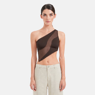 OW Collection CURVE Top Top 166 - Chocolate Brown