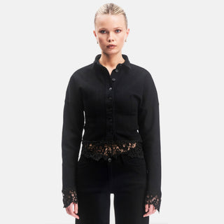 OW Collection ELDORA Denim Shirt Shirt 121 - Black