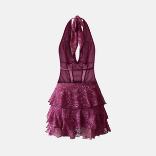 OW Collection ELEANOR Mini Dress Dress 233 - Cherry Lacquer