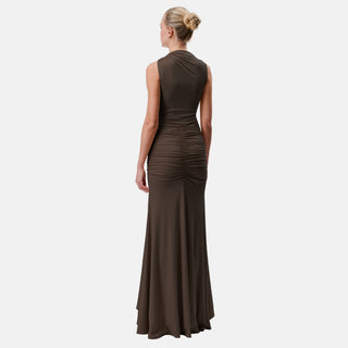 OW Collection ELINA Maxi Dress Dress 166 - Chocolate Brown