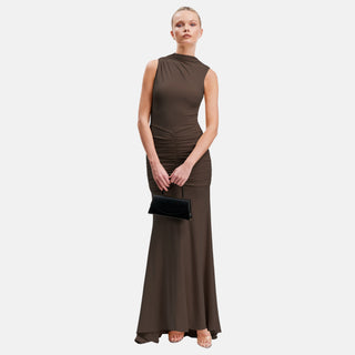OW Collection ELINA Maxi Dress Dress 166 - Chocolate Brown