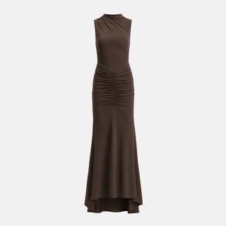 OW Collection ELINA Maxi Dress Dress 166 - Chocolate Brown