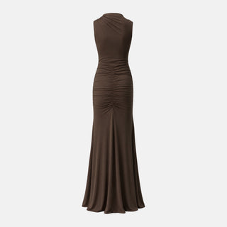 OW Collection ELINA Maxi Dress Dress 166 - Chocolate Brown