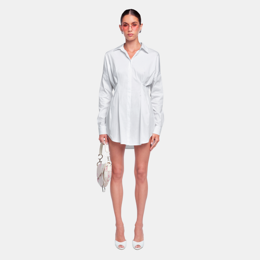 OW Collection ELLA Shirt Dress Dress 001 - White