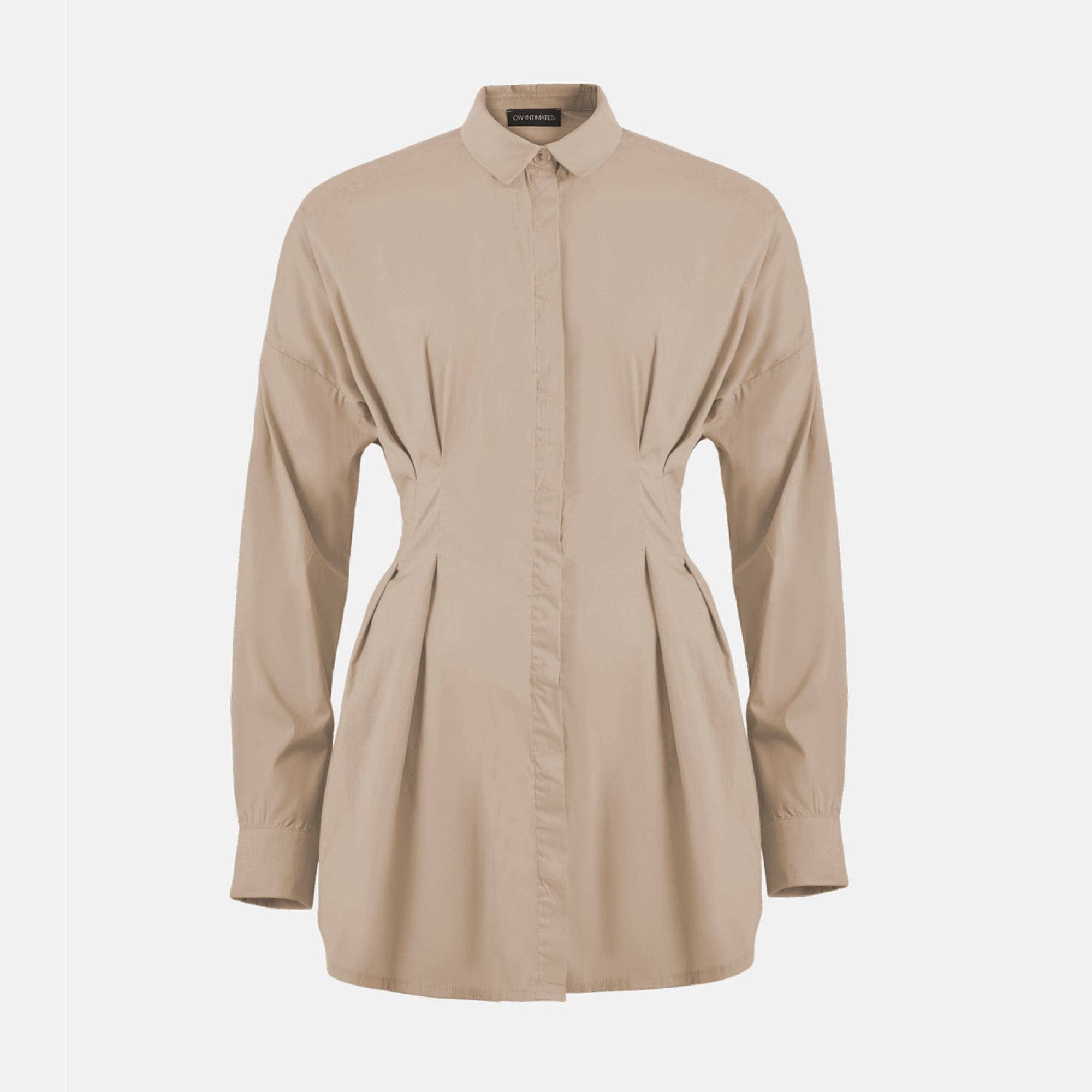 ella shirt dress ow collection Ella White Fitted Long Sleeve Shirt Dress | OW Collection