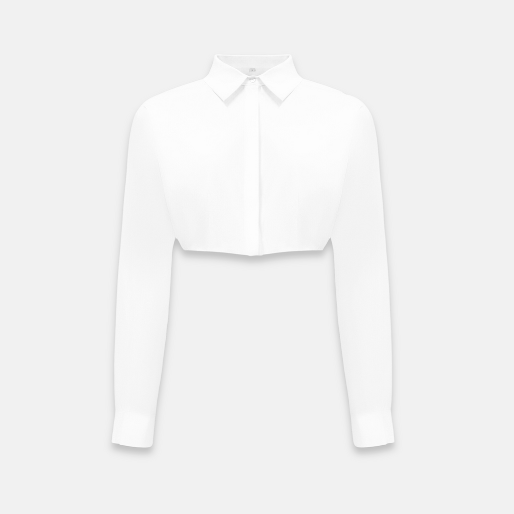 OW Collection ELLE Crop Shirt Shirt 059 - OW White