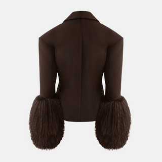 OW Collection FRANCES Wool Blazer Blazer 166 - Chocolate Brown