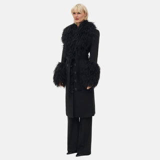OW Collection FRANCES Wool Coat Coat 121 - Black