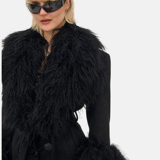 OW Collection FRANCES Wool Coat Coat 121 - Black