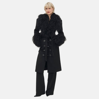 OW Collection FRANCES Wool Coat Coat 121 - Black