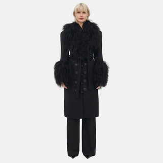 OW Collection FRANCES Wool Coat Coat 121 - Black