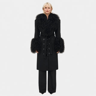 OW Collection FRANCES Wool Coat Coat 121 - Black
