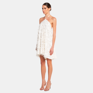 OW Collection FRANKIE Fringe Dress Dress 059 - OW White