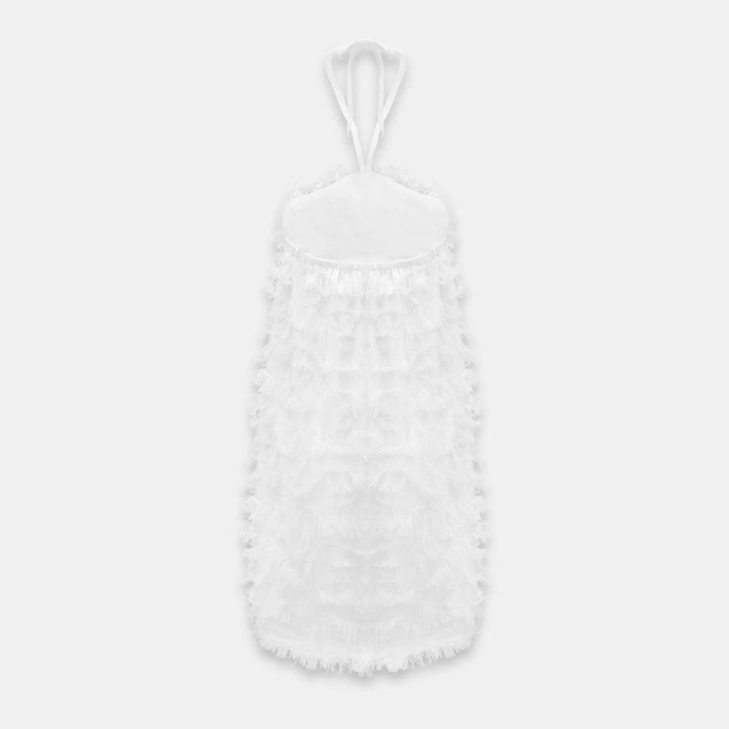 OW Collection FRANKIE Fringe Dress Dress 059 - OW White