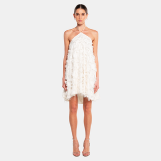 OW Collection FRANKIE Fringe Dress Dress 059 - OW White