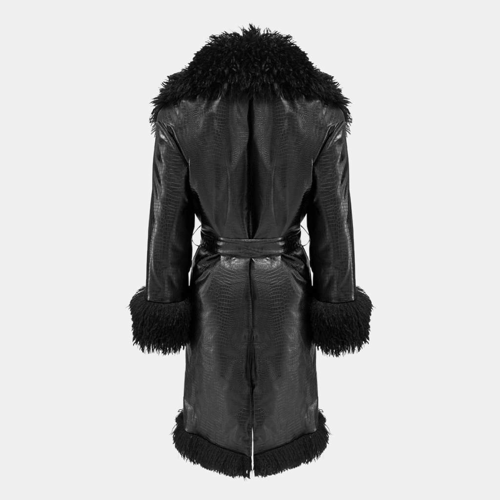 OW Collection FREYA Faux Fur Coat Coat 002 - Black Caviar
