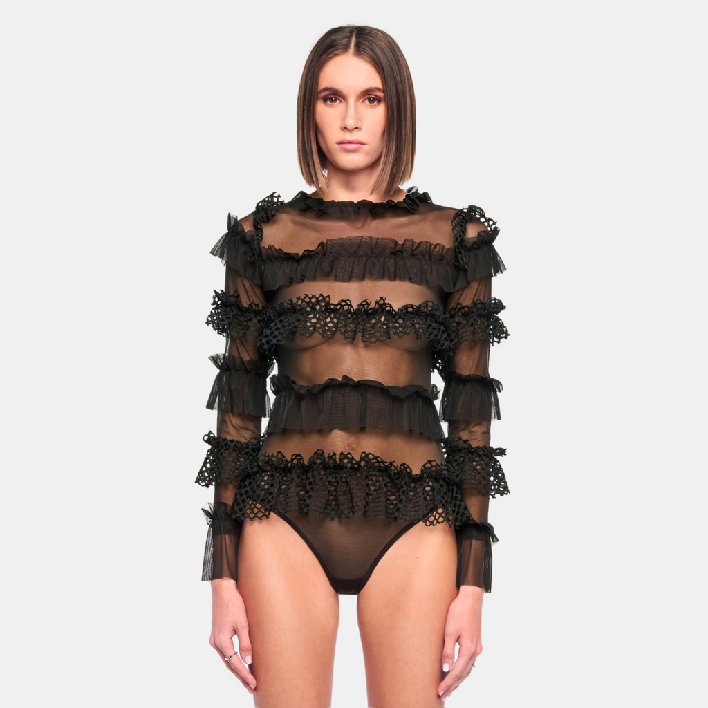 OW Collection GRACE Bodysuit Bodysuit 002 - Black Caviar