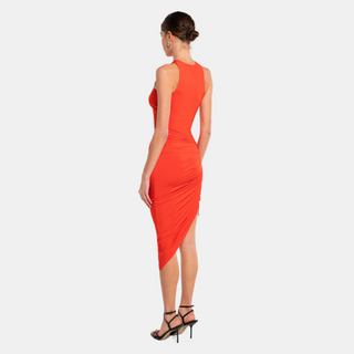 OW Collection HALTERNECK Ruched Dress Account 200 - OW Red