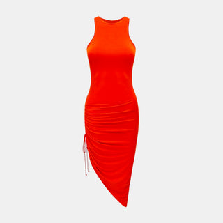 OW Collection HALTERNECK Ruched Dress Account 200 - OW Red