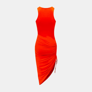 OW Collection HALTERNECK Ruched Dress Account 200 - OW Red
