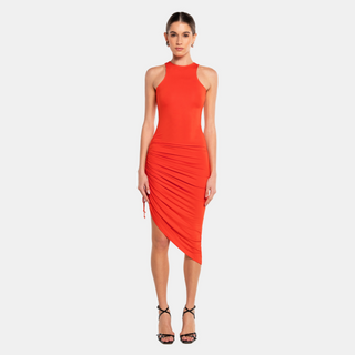 OW Collection HALTERNECK Ruched Dress Account 200 - OW Red