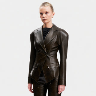 OW Collection KAYA Blazer Jacket Jacket 230 - Dark Brown