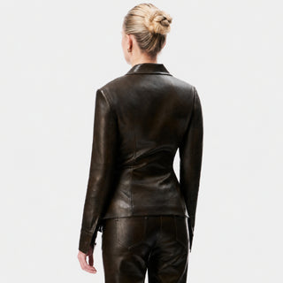 OW Collection KAYA Blazer Jacket Jacket 230 - Dark Brown