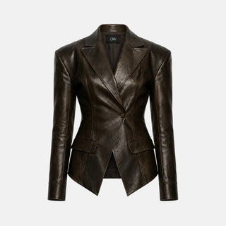OW Collection KAYA Blazer Jacket Jacket 230 - Dark Brown