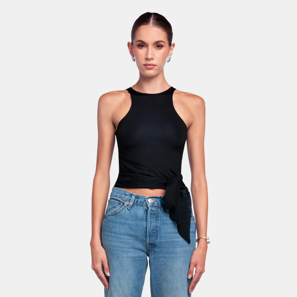 OW Collection LANA Tie Top Top 002 - Black Caviar