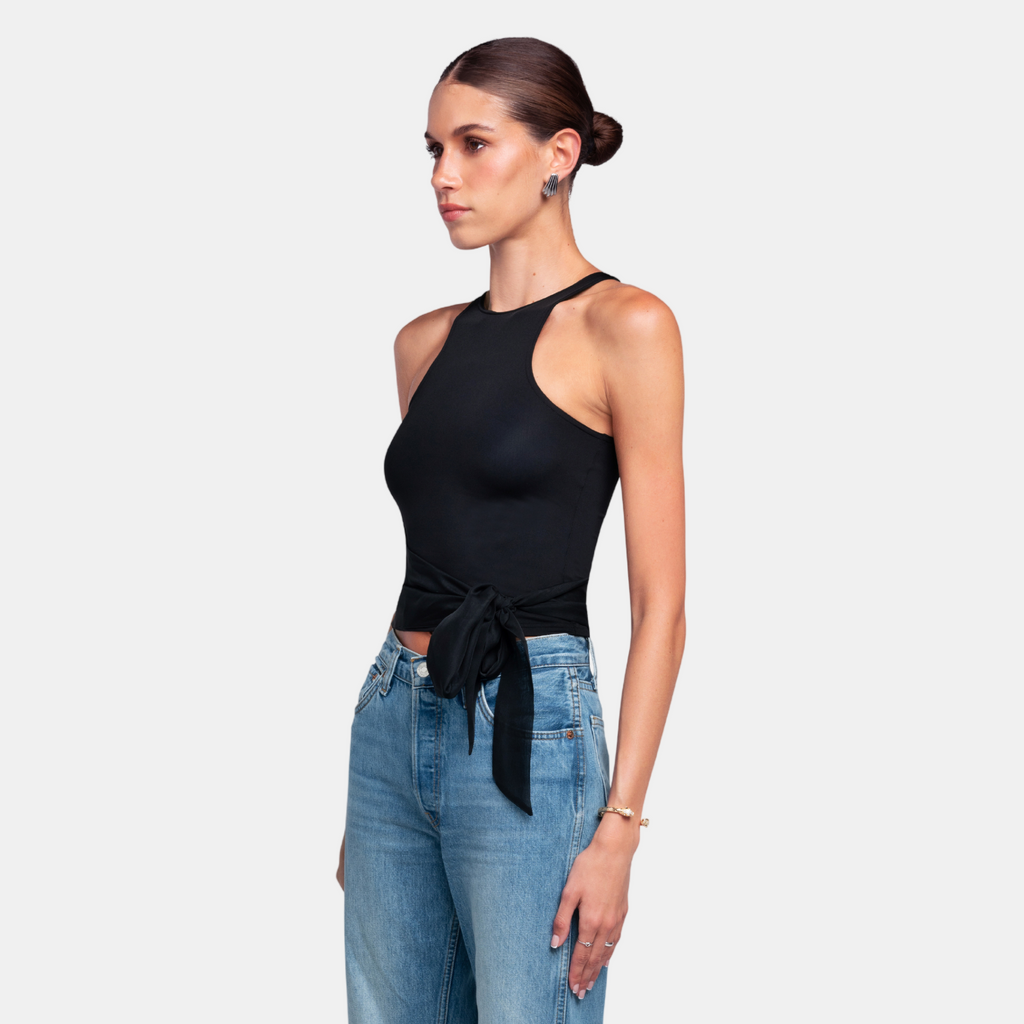 OW Collection LANA Tie Top Top 002 - Black Caviar