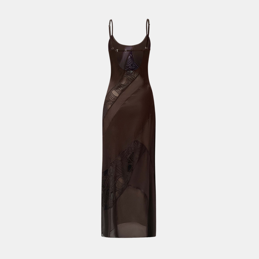 OW Collection LANEY Maxi Slip Dress Dress 185 - Brown