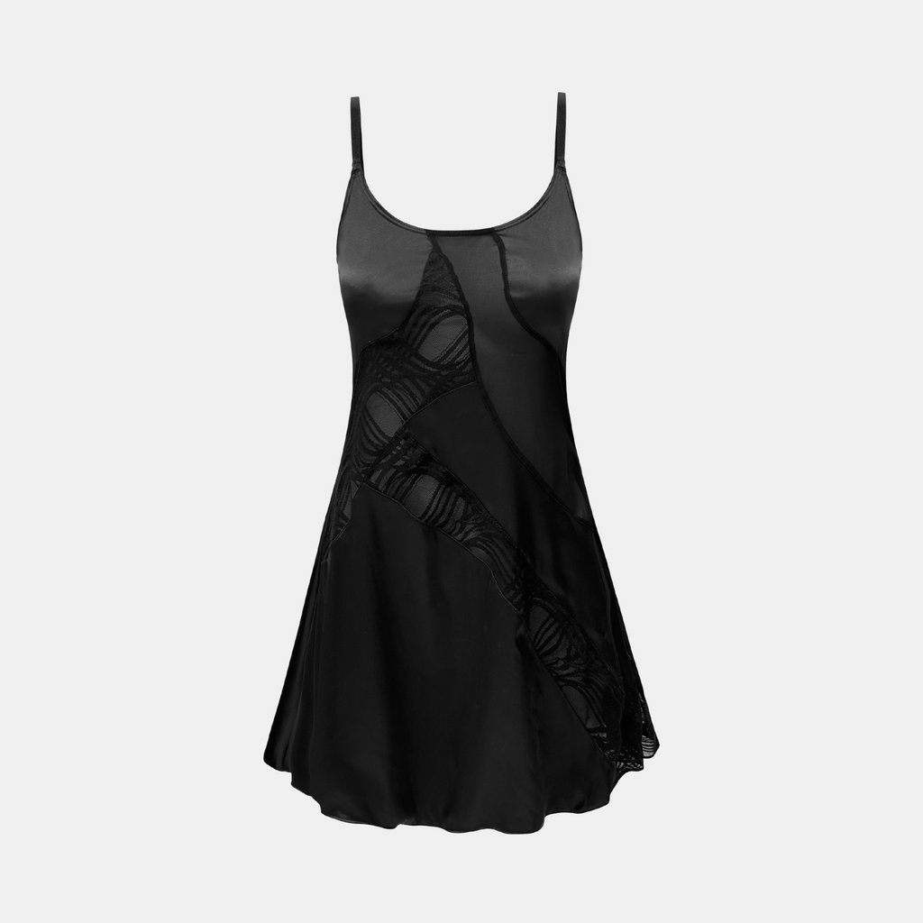 OW Collection LANEY Mini Slip Dress Dress 121 - Black