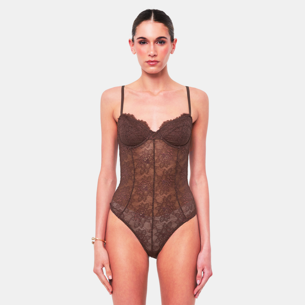 OW Collection LAYCE Bodysuit Bodysuit 185 - Brown