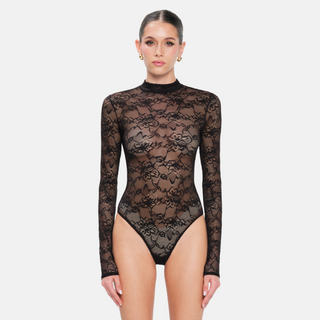 OW Collection LYDIA Lace Bodysuit Bodysuit 121 - Black