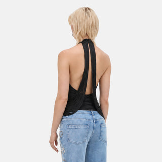 OW Collection MADDY Fringe Top Top 121 - Black