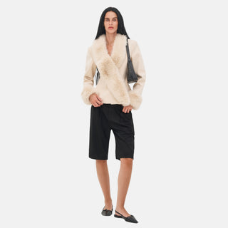 OW Collection MAEVE Faux Fur Jacket Jacket 038 - Cream