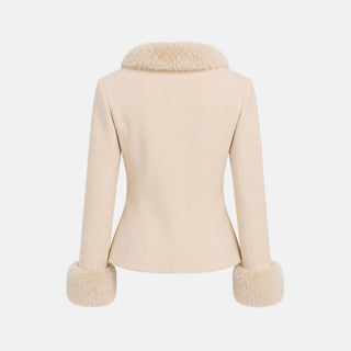 OW Collection MAEVE Faux Fur Jacket Jacket 038 - Cream