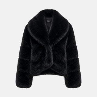 OW Collection MILAN Faux Fur Jacket Jacket 121 - Black