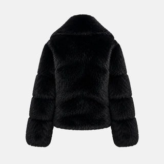 OW Collection MILAN Faux Fur Jacket Jacket 121 - Black